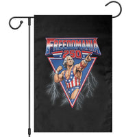 Freedomania 250 George Washington Wrestler Graphic Garden Flag Funny Muscular President Lightning 1776 to 2026 Semiquincentennial