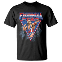 Freedomania 250 George Washington Wrestler Graphic T Shirt Funny Muscular President Lightning 1776 to 2026 Semiquincentennial