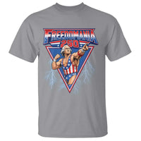 Freedomania 250 George Washington Wrestler Graphic T Shirt Funny Muscular President Lightning 1776 to 2026 Semiquincentennial