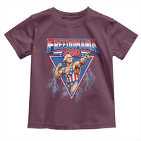 Freedomania 250 George Washington Wrestler Graphic Toddler T Shirt Funny Muscular President Lightning 1776 to 2026 Semiquincentennial