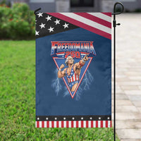 Freedomania 250 George Washington Wrestler Graphic Patriotic Garden Flag Funny Muscular President Lightning 1776 to 2026 Semiquincentennial