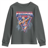 Freedomania 250 George Washington Wrestler Graphic Youth Sweatshirt Funny Muscular President Lightning 1776 to 2026 Semiquincentennial