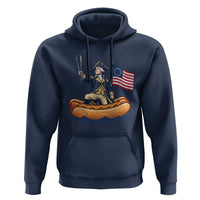George Washington Crossing The Delaware on Hot Dog Boat Hoodie Funny BBQ Party 4th of July Graphic