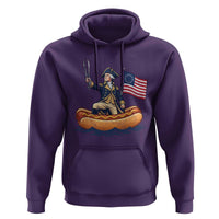George Washington Crossing The Delaware on Hot Dog Boat Hoodie Funny BBQ Party 4th of July Graphic