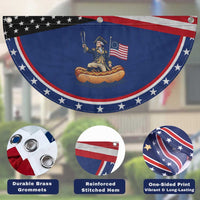 George Washington Crossing The Delaware on Hot Dog Boat Patriotic Fan Flag Funny BBQ Party 4th of July Graphic
