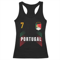 Portugal Soccer Fans Graphic Jersey Style Racerback Tank Top Proud Portuguese Football Lover