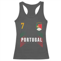 Portugal Soccer Fans Graphic Jersey Style Racerback Tank Top Proud Portuguese Football Lover