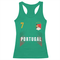 Portugal Soccer Fans Graphic Jersey Style Racerback Tank Top Proud Portuguese Football Lover