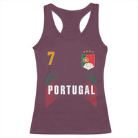 Portugal Soccer Fans Graphic Jersey Style Racerback Tank Top Proud Portuguese Football Lover