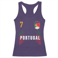 Portugal Soccer Fans Graphic Jersey Style Racerback Tank Top Proud Portuguese Football Lover