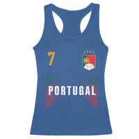 Portugal Soccer Fans Graphic Jersey Style Racerback Tank Top Proud Portuguese Football Lover