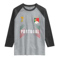 Portugal Soccer Fans Graphic Jersey Style Raglan Shirt Proud Portuguese Football Lover