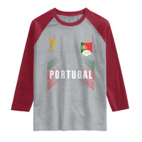 Portugal Soccer Fans Graphic Jersey Style Raglan Shirt Proud Portuguese Football Lover