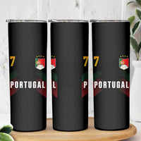Portugal Soccer Fans Graphic Jersey Style Skinny Tumbler Proud Portuguese Football Lover
