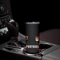 Portugal Soccer Fans Graphic Jersey Style Skinny Tumbler Proud Portuguese Football Lover
