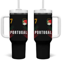 Portugal Soccer Fans Graphic Jersey Style Tumbler With Handle Proud Portuguese Football Lover