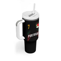 Portugal Soccer Fans Graphic Jersey Style Tumbler With Handle Proud Portuguese Football Lover