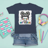 Hello 1st Grade T Shirt For Kid Cute Messy Bun Girls Back To School Tie Dye Bleached - Wonder Print Shop