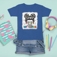 Hello 1st Grade T Shirt For Kid Cute Messy Bun Girls Back To School Tie Dye Bleached - Wonder Print Shop