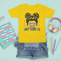 Hello 1st Grade T Shirt For Kid Cute Messy Bun Girls Back To School Tie Dye - Wonder Print Shop