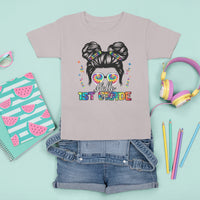 Hello 1st Grade T Shirt For Kid Cute Messy Bun Girls Back To School Tie Dye - Wonder Print Shop