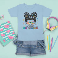 Hello 1st Grade T Shirt For Kid Cute Messy Bun Girls Back To School Tie Dye - Wonder Print Shop