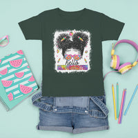 Hello Kindergarten T Shirt For Kid Messy Bun Girl Tie Dye 1st Day Of School - Wonder Print Shop