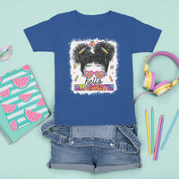 Hello Kindergarten T Shirt For Kid Messy Bun Girl Tie Dye 1st Day Of School - Wonder Print Shop