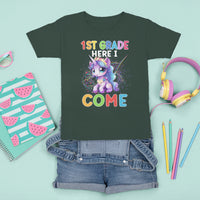 1st Grade Cute Unicorn T Shirt For Kid First Grade Here I Come Girls Squad - Wonder Print Shop