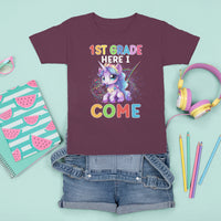1st Grade Cute Unicorn T Shirt For Kid First Grade Here I Come Girls Squad - Wonder Print Shop