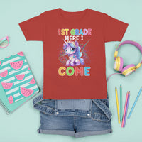 1st Grade Cute Unicorn T Shirt For Kid First Grade Here I Come Girls Squad - Wonder Print Shop