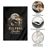 Fly Free Jackie Big Bear Bald Eagle Memorial Garden Flag California Valley Sunset Forest Nature Graphic
