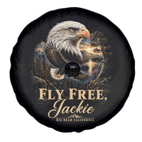 Fly Free Jackie Big Bear Bald Eagle Memorial Spare Tire Cover California Valley Sunset Forest Nature Graphic