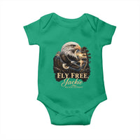 Fly Free Jackie Big Bear Bald Eagle Memorial Baby Onesie California Valley Sunset Forest Nature Graphic