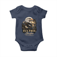 Fly Free Jackie Big Bear Bald Eagle Memorial Baby Onesie California Valley Sunset Forest Nature Graphic
