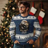 Fly Free Jackie Big Bear Bald Eagle Memorial Ugly Christmas Sweater California Valley Sunset Forest Nature Graphic