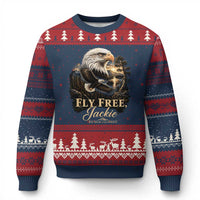 Fly Free Jackie Big Bear Bald Eagle Memorial Ugly Christmas Sweater California Valley Sunset Forest Nature Graphic