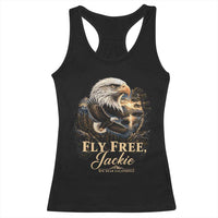 Fly Free Jackie Big Bear Bald Eagle Memorial Racerback Tank Top California Valley Sunset Forest Nature Graphic