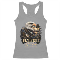 Fly Free Jackie Big Bear Bald Eagle Memorial Racerback Tank Top California Valley Sunset Forest Nature Graphic