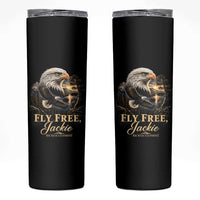 Fly Free Jackie Big Bear Bald Eagle Memorial Skinny Tumbler California Valley Sunset Forest Nature Graphic
