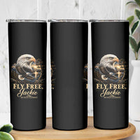 Fly Free Jackie Big Bear Bald Eagle Memorial Skinny Tumbler California Valley Sunset Forest Nature Graphic