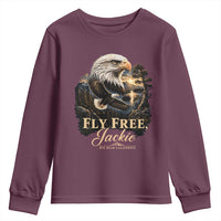 Fly Free Jackie Big Bear Bald Eagle Memorial Youth Sweatshirt California Valley Sunset Forest Nature Graphic