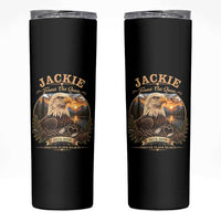 Jackie Forever Our Queen Bald Eagle Memorial Skinny Tumbler Big Bear Lake Crest Tribute Graphic
