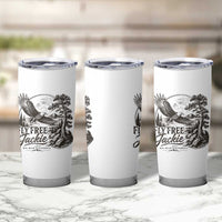 Fly Free Jackie Vintage Etching Soaring Eagle Tumbler Cup Big Bear Lake Wilderness Graphic