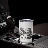 Fly Free Jackie Vintage Etching Soaring Eagle Tumbler Cup Big Bear Lake Wilderness Graphic