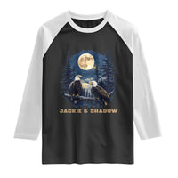 Jackie and Shadow Bald Eagle Couple Raglan Shirt Full Moon Forest Vintage Nature Graphic