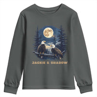 Jackie and Shadow Bald Eagle Couple Youth Sweatshirt Full Moon Forest Vintage Nature Graphic