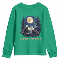 Jackie and Shadow Bald Eagle Couple Youth Sweatshirt Full Moon Forest Vintage Nature Graphic