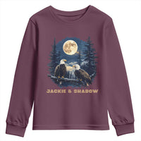 Jackie and Shadow Bald Eagle Couple Youth Sweatshirt Full Moon Forest Vintage Nature Graphic