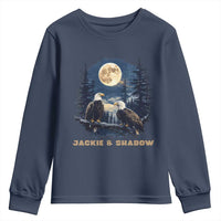 Jackie and Shadow Bald Eagle Couple Youth Sweatshirt Full Moon Forest Vintage Nature Graphic